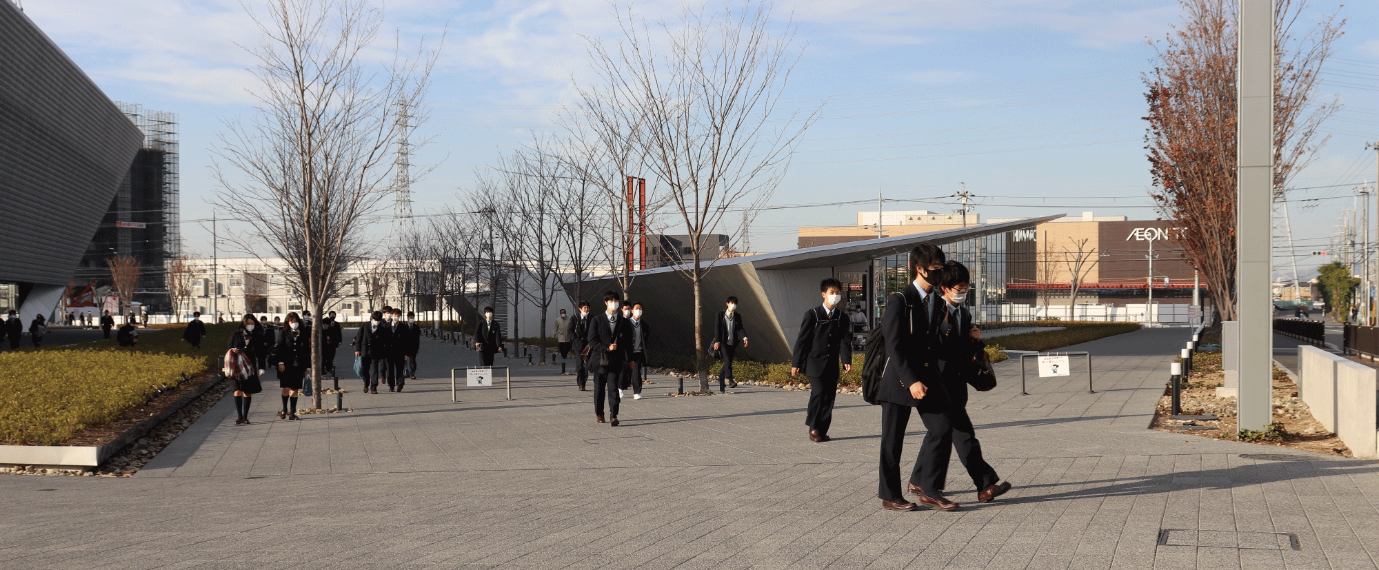 登校風景冬